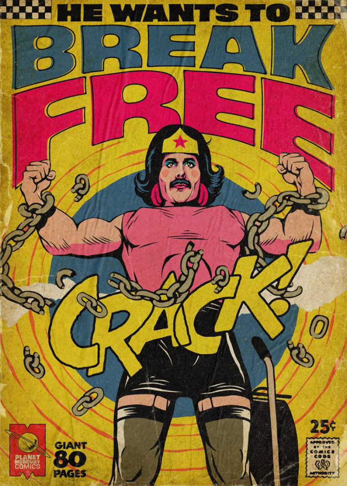 Freddie Mercury comic book cover by Butcher Billy