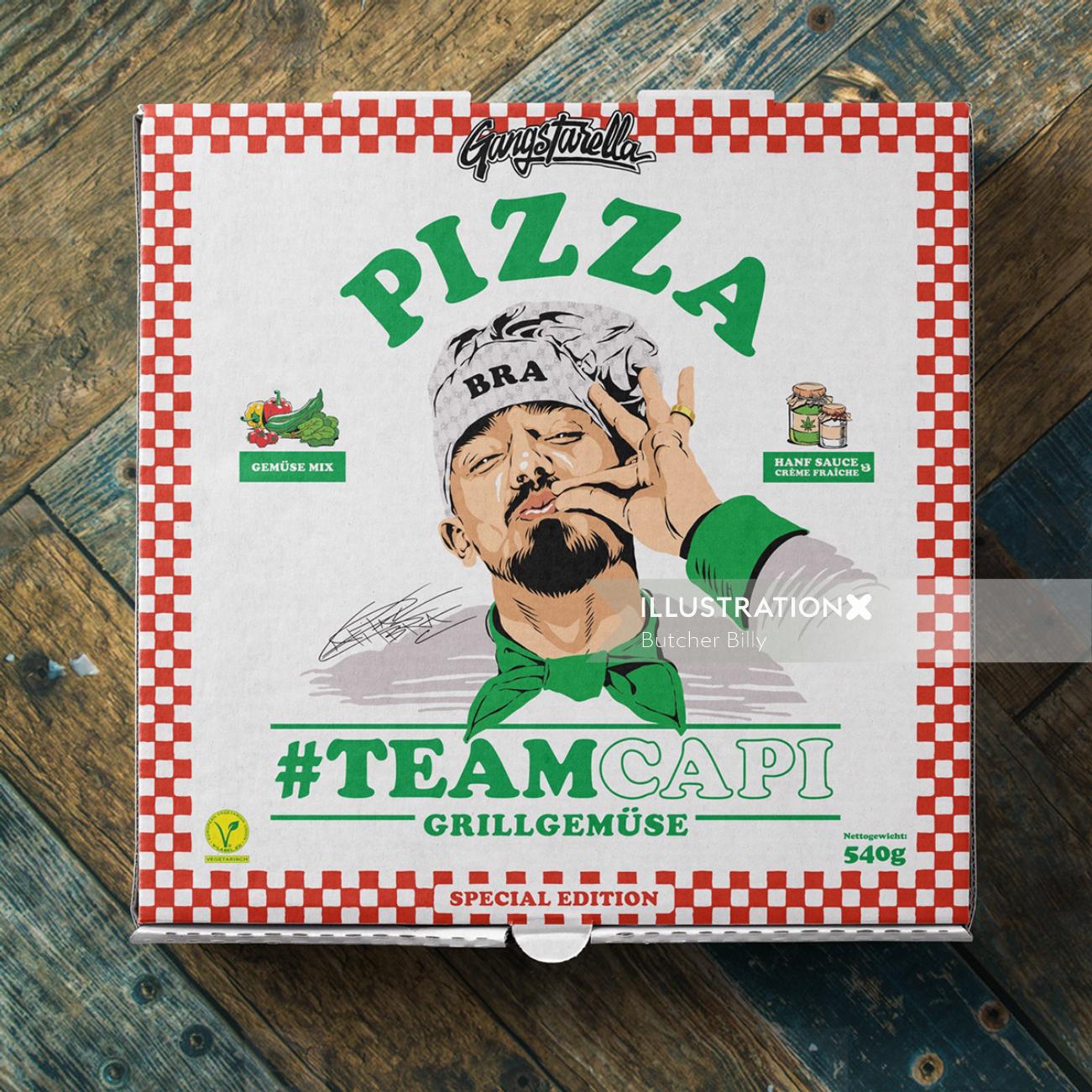 Caja de embalaje de pizza estilo gangsta