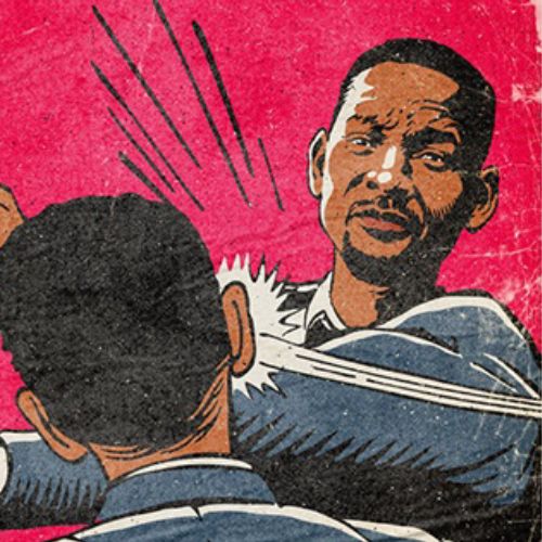 The comic illustration of Chris Rock was slapped by Will Smith at the Oscars