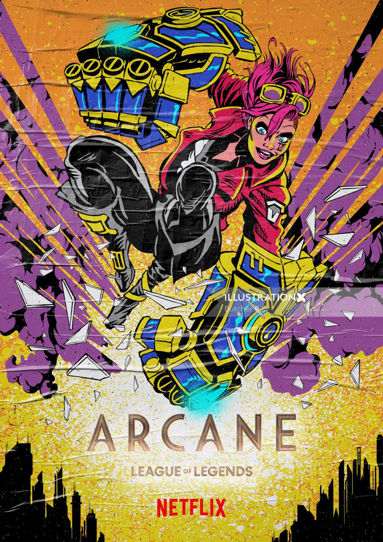 Butcher Billy's Netflix Arcane poster design is stunning
