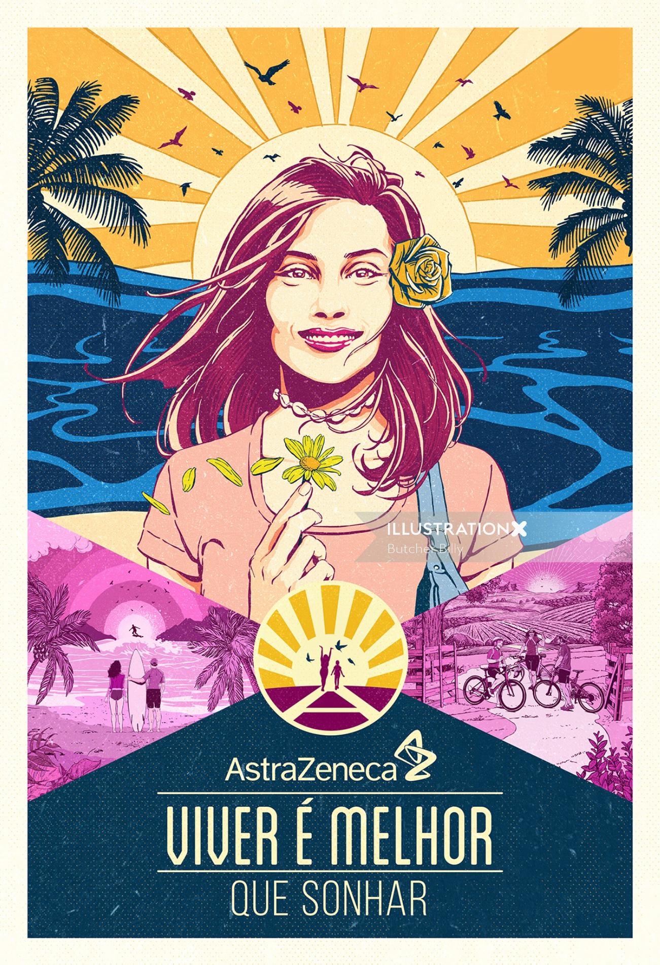 Afiche de vacunas contra el COVID-19 de AstraZeneca
