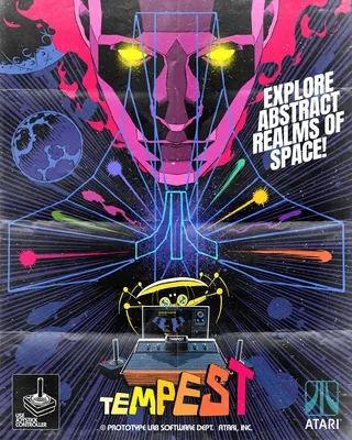 Tempest arcade game cover with abstract space design by Butcher Billy