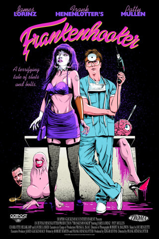 Affiche publicitaire de style bande dessinée "Frankenhooker"