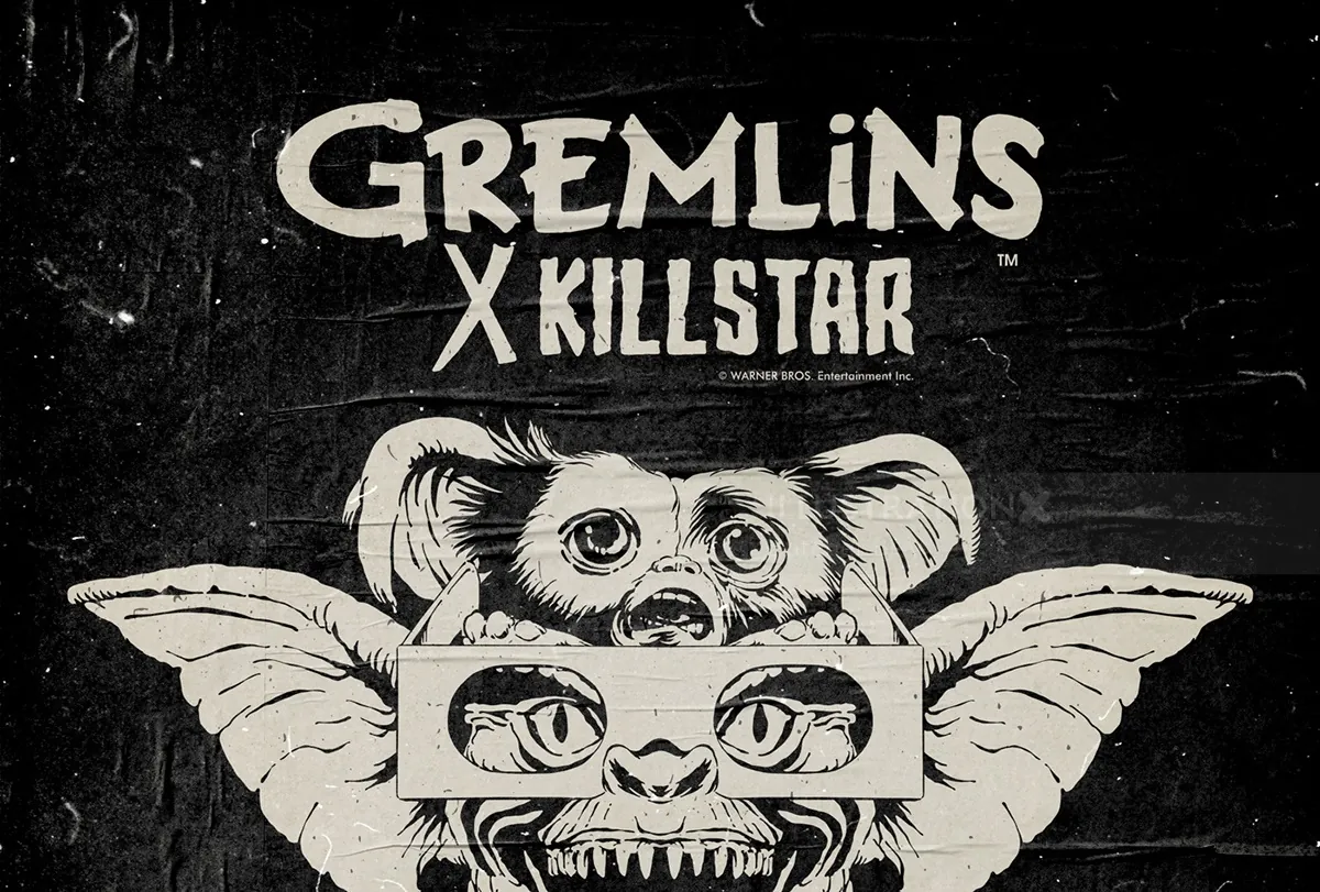 Gremlins and Killstar collaboration logo in black and white