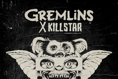 Gremlins and Killstar collaboration logo in black and white