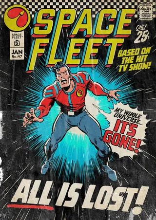 Space Fleet comic cover with man in red suit and text All is Lost.
