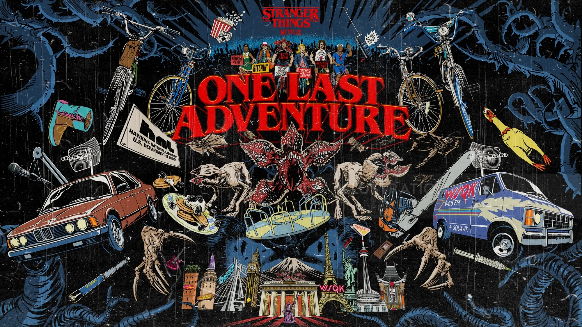 Stranger Things One Last Adventure poster illustration by Butcher Billy