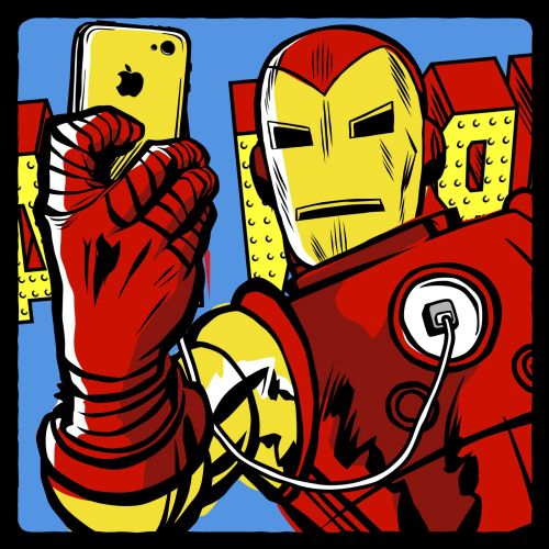 Pop Art of Iron Man: Stark Taking Selfie