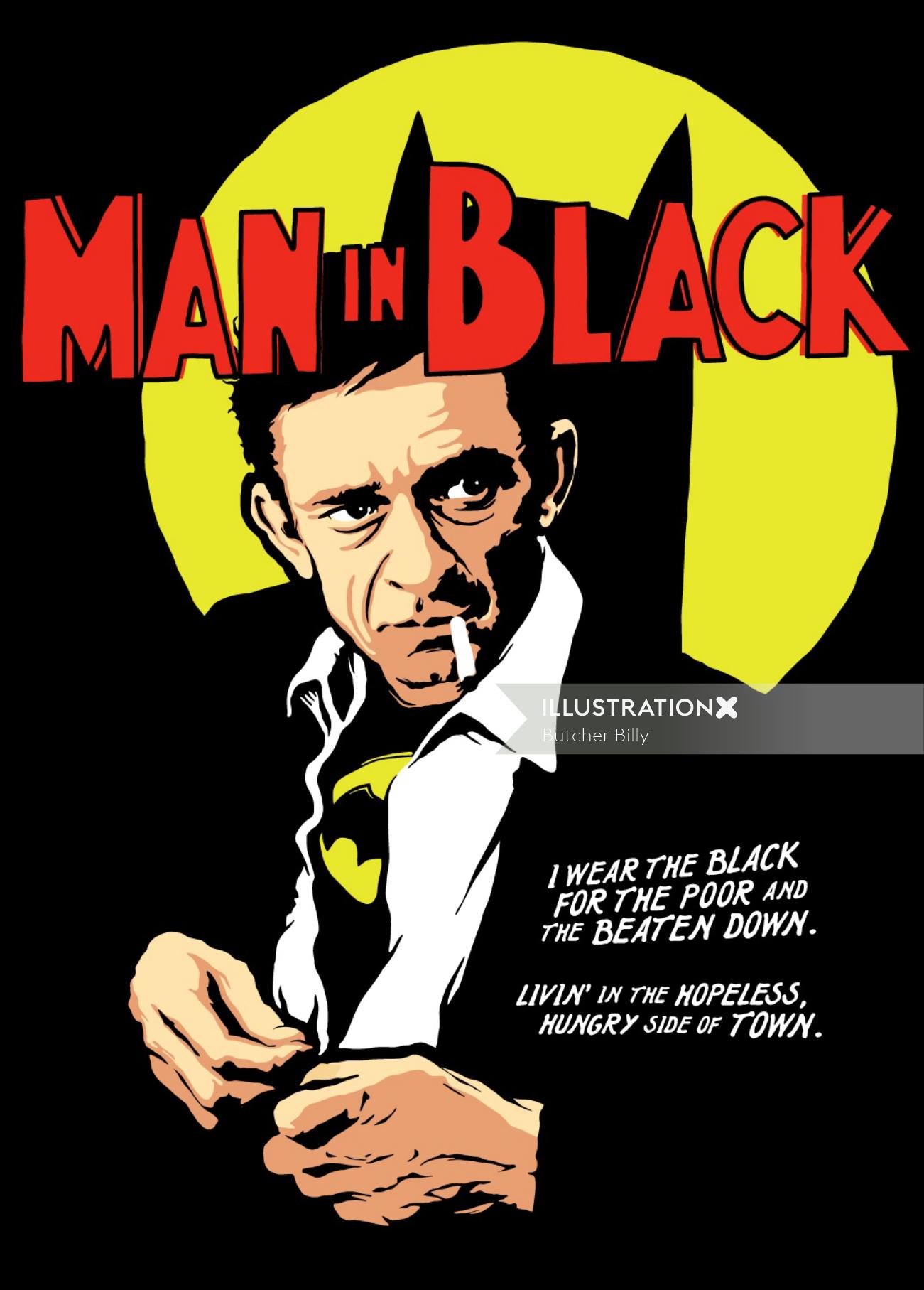 Graphic man in black
