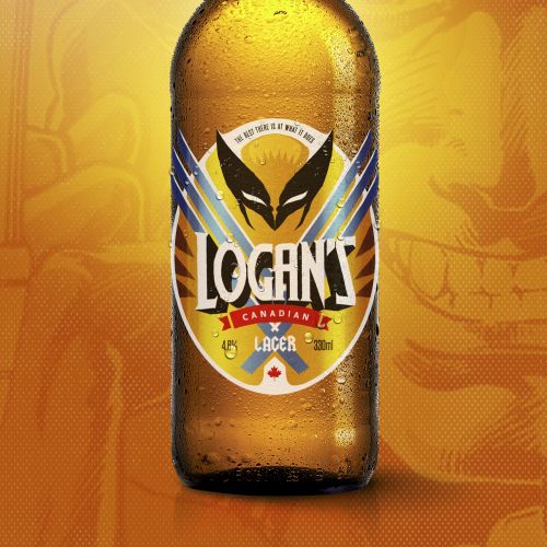 Logan's Canadian Lager Beer Bottle Illustration