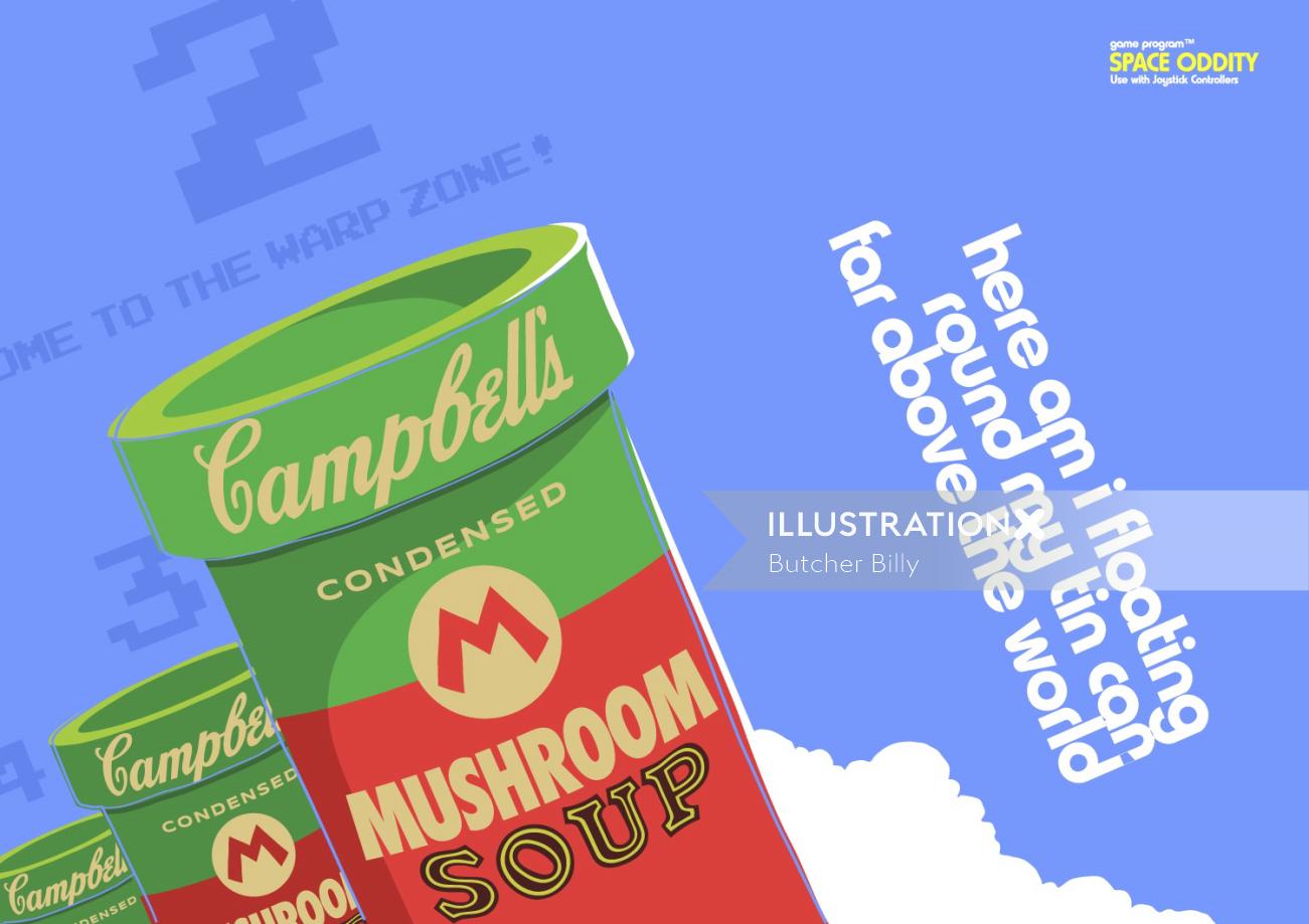Campbells Graphic Food & Tin Can
