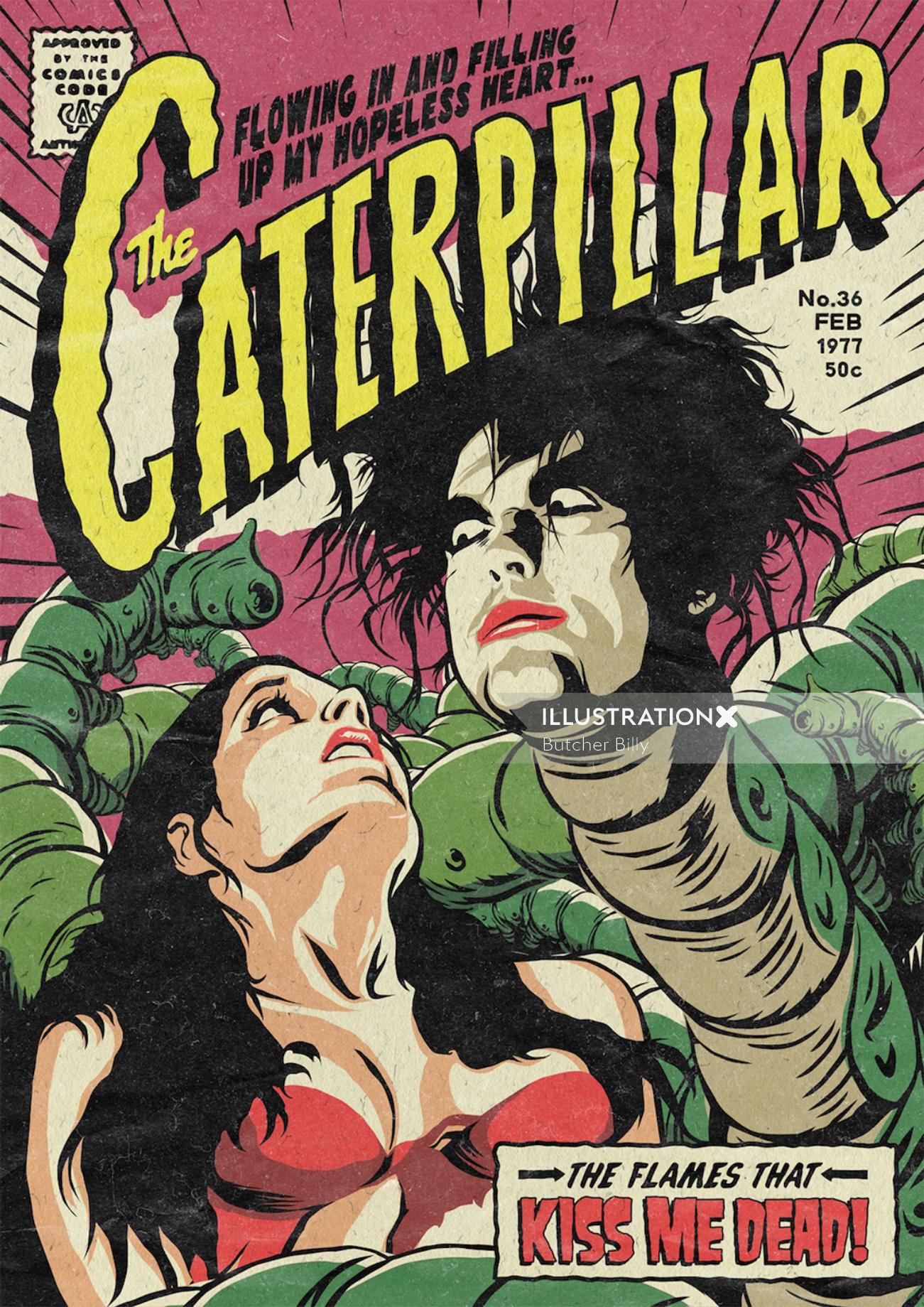 The caterpillar graphic illustration
