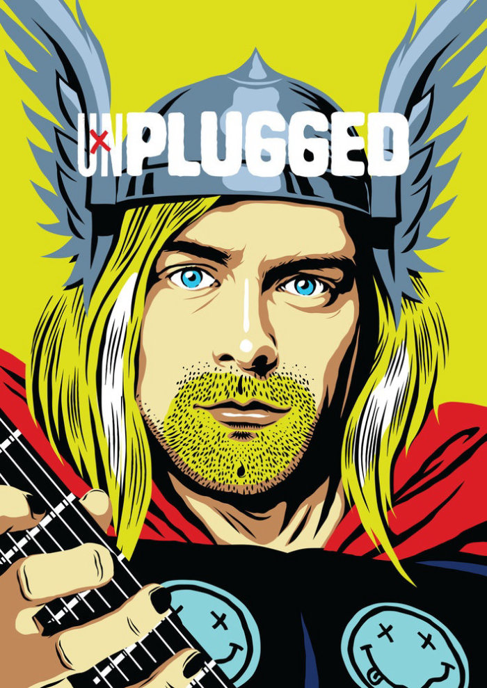 Portrait of Kurt Cobain From Nirvana