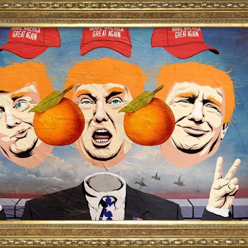 Pop art of  Donald Trump faces