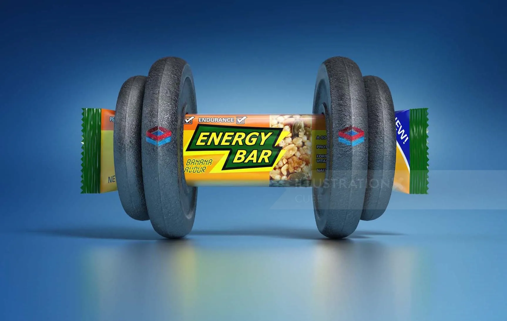 Energy bar 3D graphical illustration