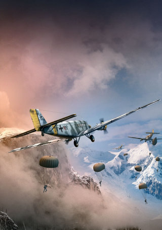Parachutes 3D / CGI hors de l&#39;avion