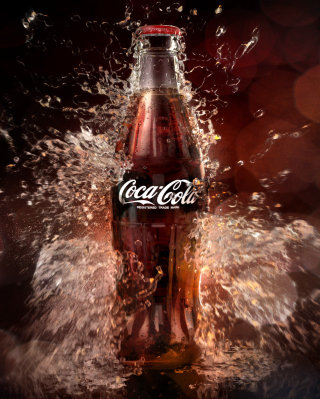 garrafa de coca-cola com renderização 3d/cgi

