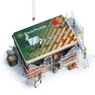 3D art for Travis Perkins credit card campaign