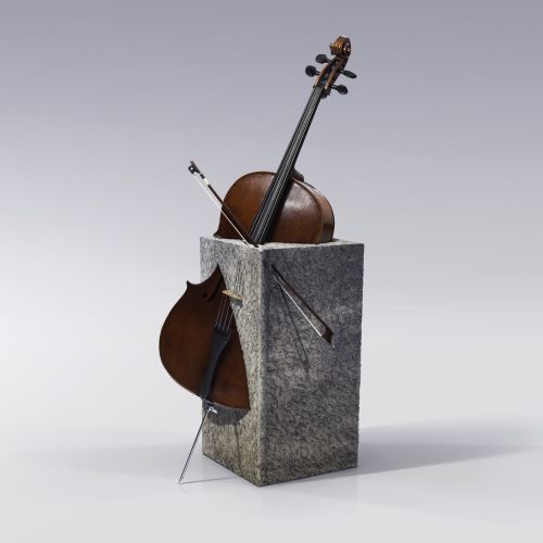 Surreal illustration of violin