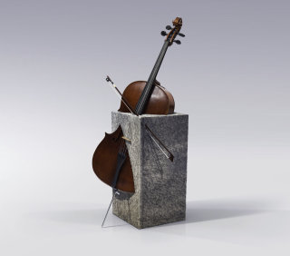 シュールなバイオリンのイラスト