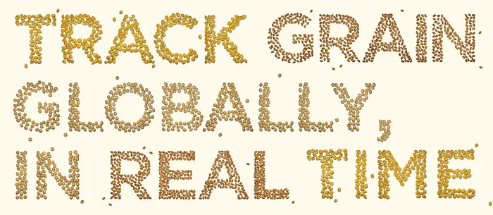 Track grain globally in real time text made of grain seeds by CUBE
