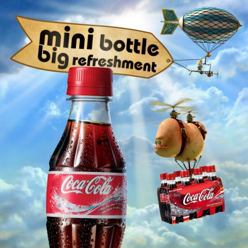 3D realistic poster for Coca-Cola