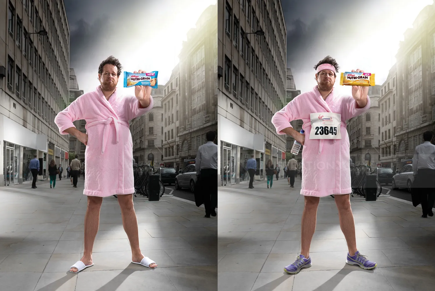 Kellogg's marathon street scene illustration