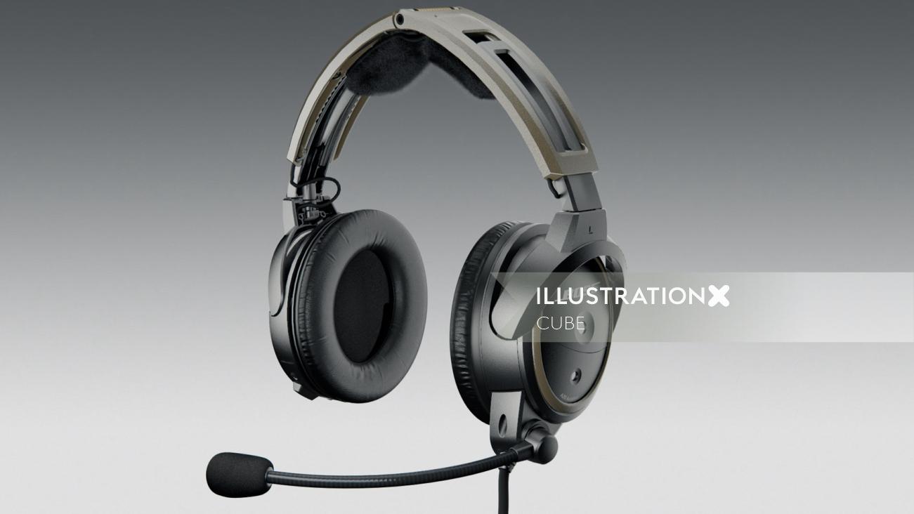 realistic BOSE A20 Aviation headset