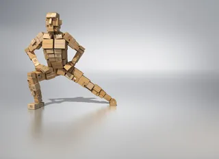 3d / cgi rendering man with cubes
