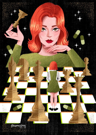 cartaz da capa de O Gambito da Rainha