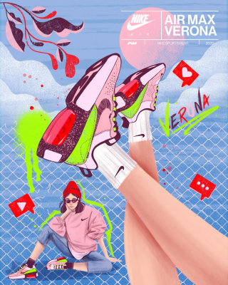Affiche publicitaire de chaussures Nike air max Vérone 
