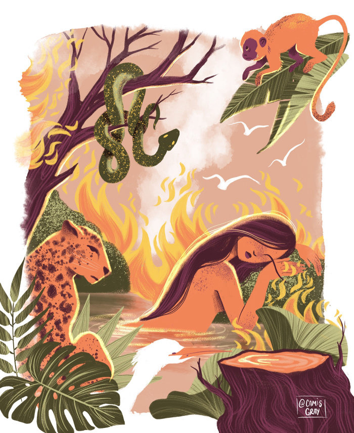 Ilustração conceitual sobre a vida selvagem