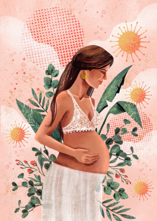 Ilustración de mujer embarazada
