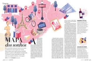 Claudia 杂志的巴黎地图插图 