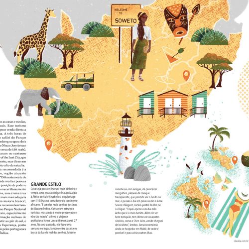 Soweto tourism map illustration 