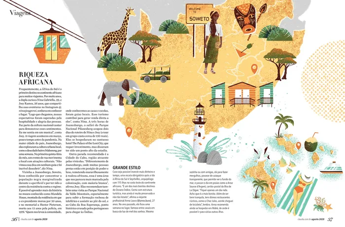 Soweto tourism map illustration 