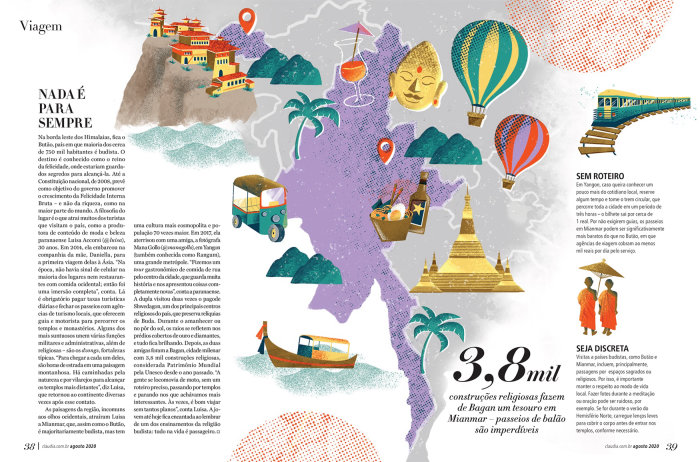 Ilustração editorial do turismo de viagem