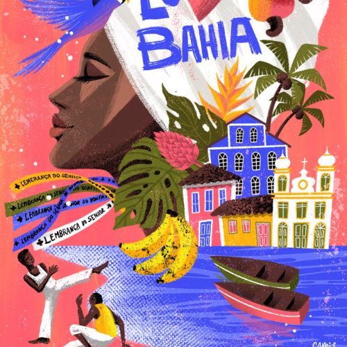 BAHIA tourism poster illustration