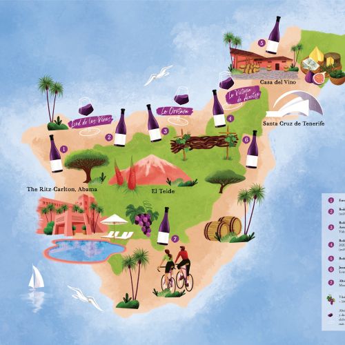 Illustrated map of Ritz Carlton Abama resort in Tenerife by Camila Gray