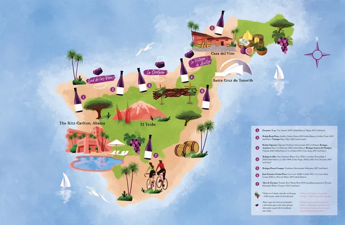 Illustrated map of Ritz Carlton Abama resort in Tenerife by Camila Gray