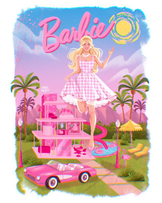 Striking poster of Barbie for middle graders