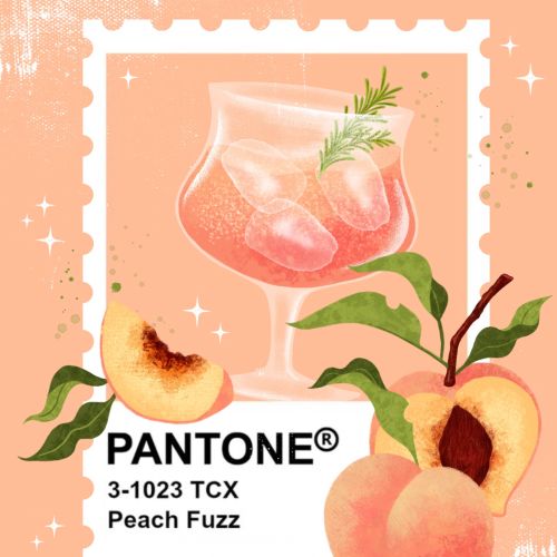 Architecture illustration of Pantone Peach Fuzz