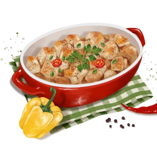 Food illustrations for a Christmas recipe book