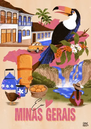 Minas Gerais travel poster