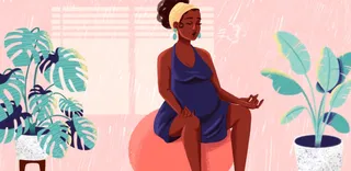 Cartoon depiction of prenatal exercise