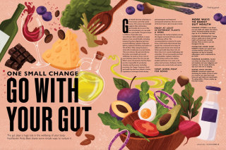 An editorial spread on gut health for Waitrose