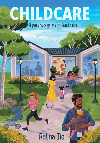Parents and children outside a childcare center in Australia