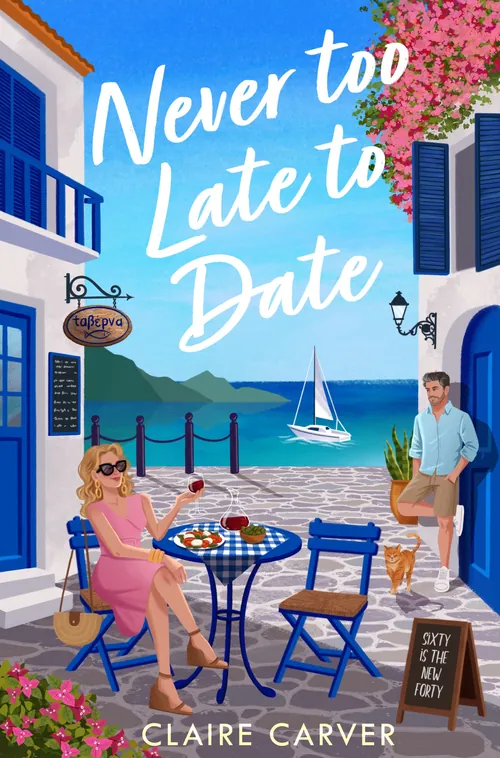 Camila Gray Illustration d'une scène de café en bord de mer tirée de Never Too Late to Date