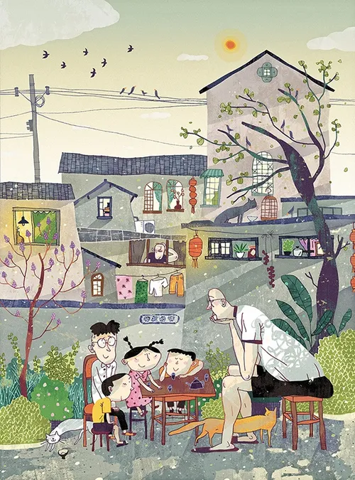 Cartoon artwork of stories from Grandpa