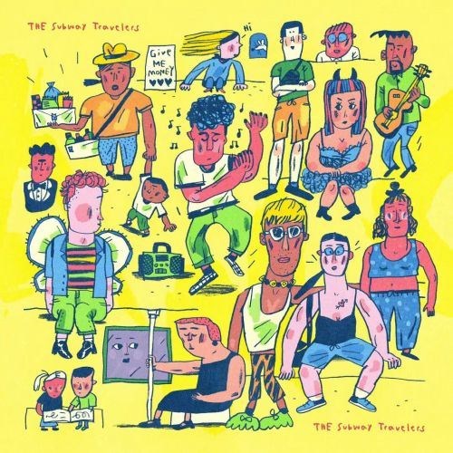 Street scene of NYC subway travelers